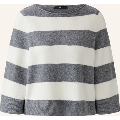 Oui Pullover Mit 3/4-Arm grau