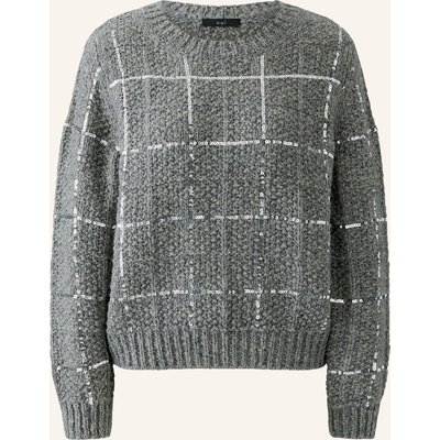 Oui Pullover Mit Pailletten grau