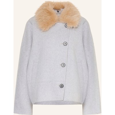 Opus Jacke Hafura Mit Abnehmbarem Kunstfell grau