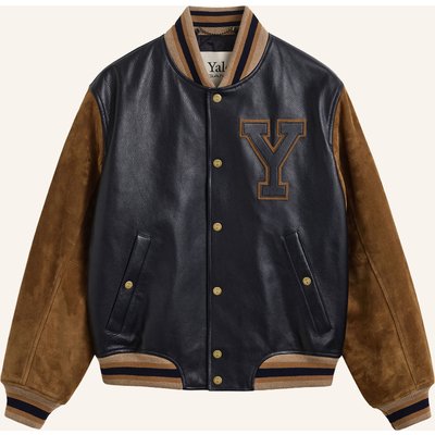 Gant Lederblouson Im Materialmix blau