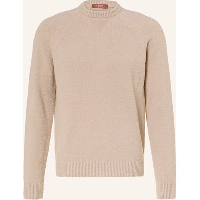 Cruna Bouclé-Pullover Chester beige