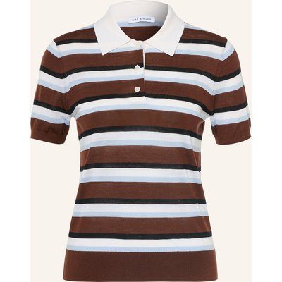 Mrs & Hugs Strick-Poloshirt Aus Merinowolle braun