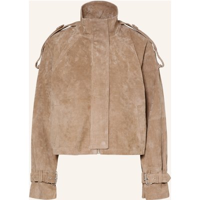 Mrs & Hugs Lederjacke beige
