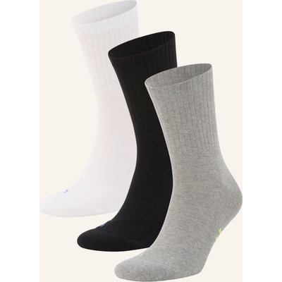 Falke 3er-Pack Laufsocken Run Rib Crew grau
