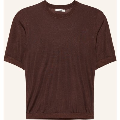 Maje Strickshirt Mit Glitzergarn braun