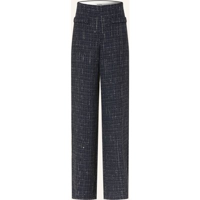 Sandro Marlenehose Aus Tweed Mit Glitzergarn Und Pailletten blau