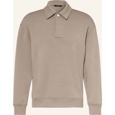 Reiss Sweat-Poloshirt Brooks braun