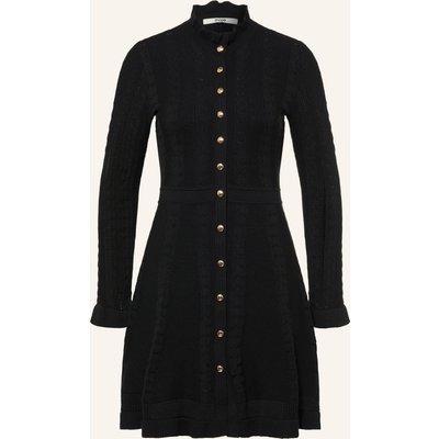Maje Strickkleid Mit Rüschen schwarz