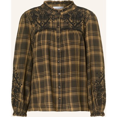 Ba&Sh Blusenshirt Kaela Aus Flanell Mit Rüschen gruen