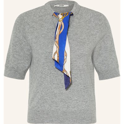 Maje Strickshirt Mit Abnehmbarem Tuch grau