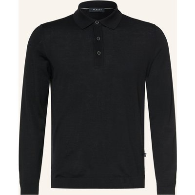 Maerz Muenchen Strick-Poloshirt schwarz