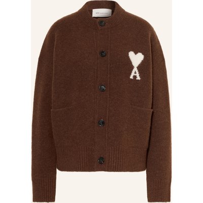 Ami Paris Strickjacke Mit Alpaka braun