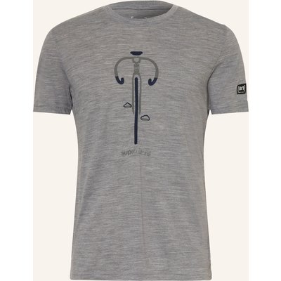 Super.Natural T-Shirt Vintage Bike Mit Merinowolle grau