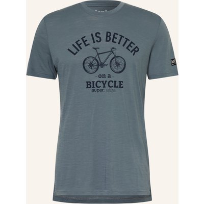 Super.Natural T-Shirt Better Bike Mit Merinowolle blau
