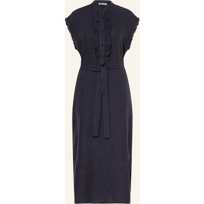 Sosue Leinenkleid Mit Rüschen blau