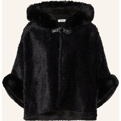 Liu Jo Teddyfell-Cape Mit Schmucksteinen schwarz