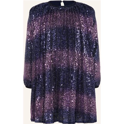 Billieblush Plisseekleid Aus Mesh Mit Pailletten blau
