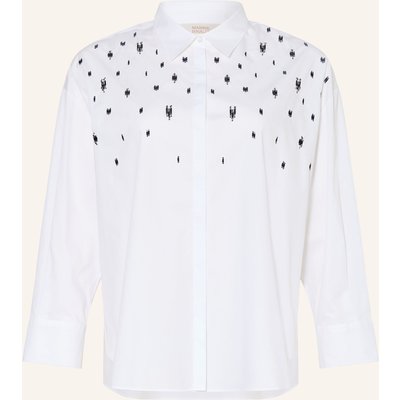 Marina Rinaldi Hemdbluse Mrsbalta Mit Pailletten Und Schmucksteinen weiss