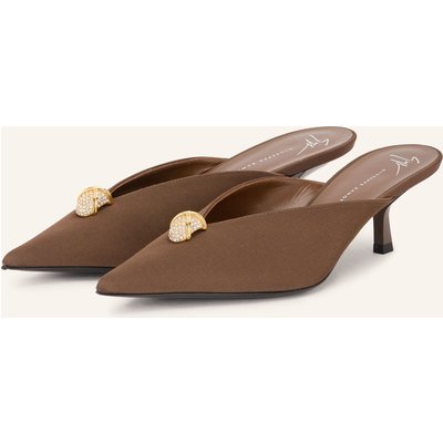 Giuseppe Zanotti Design Mules Raquel Mit Schmucksteinen braun
