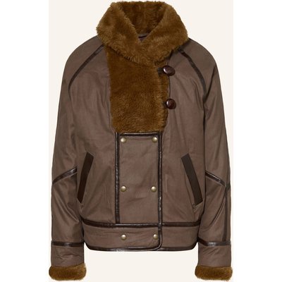 Marant Étoile Overjacket Olinka Mit Kunstfell braun
