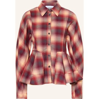 Ganni Hemdbluse Aus Flanell rot