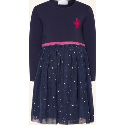 Danamade Kleid Im Materialmix Mit Pailletten Und Glitzergarn blau