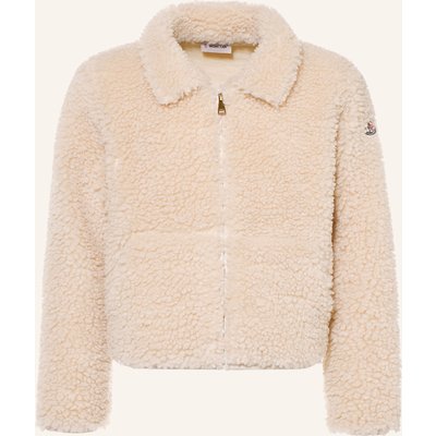 Moncler Enfant Teddyfell-Jacke weiss