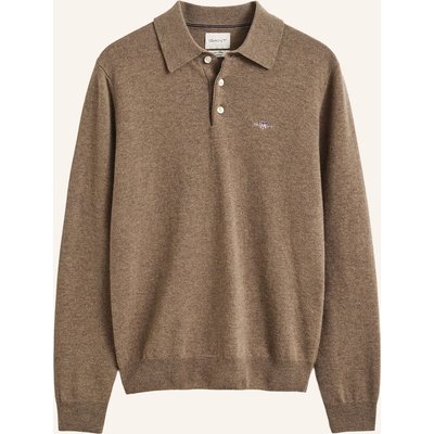 Gant Strick-Poloshirt braun