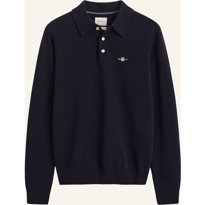 Gant Strick-Poloshirt blau