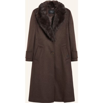 S.Oliver Black Label Mantel Mit Abnehmbarem Kunstfell braun
