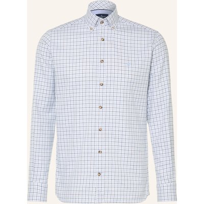 Hackett London Flanellhemd Tailored Fit blau
