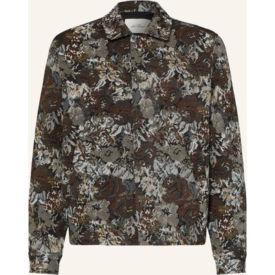 Les Deux Jacquard-Overshirt braun