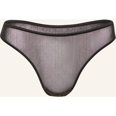 Calvin Klein String Minimalist Emblem Mit Schmucksteinen schwarz