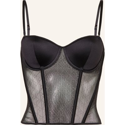Calvin Klein Corsage Minimalist Emblem Mit Schmucksteinen schwarz