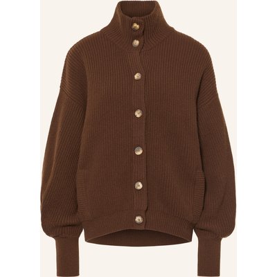 Sosue Strickjacke Aus Merinowolle braun