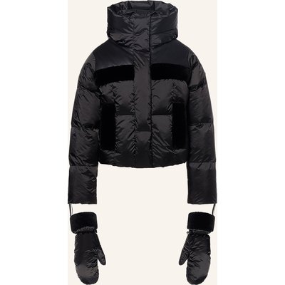 Goldbergh Daunenjacke Rin Im Materialmix Mit Kunstfell schwarz