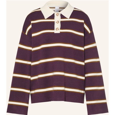Y.A.S. Strick-Poloshirt lila
