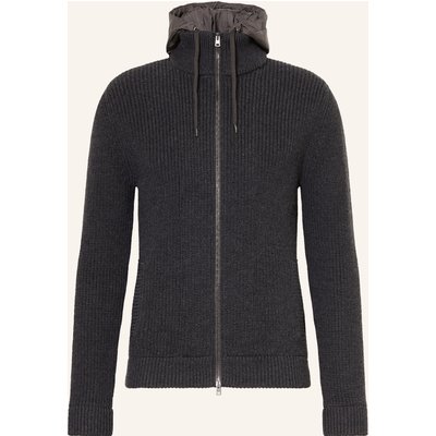 Herno Strickjacke Mit Abnehmbarer Kapuze grau