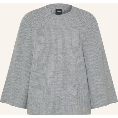Boss Pullover Falinas Mit 3/4-Arm grau