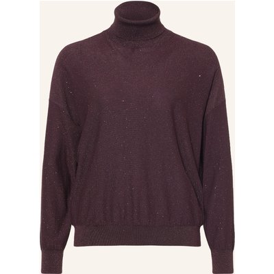 Marella Rollkragenpullover Mllgesto Mit Pailletten Und Glitzergarn lila