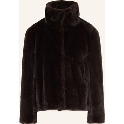 S Max Mara Kunstfell-Jacke Crea braun