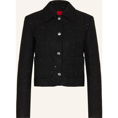 Hugo Kastenjacke Agesina Aus Tweed Mit Glitzergarn schwarz