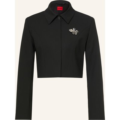 Hugo Kastenjacke Amane Mit Abnehmbarer Brosche schwarz