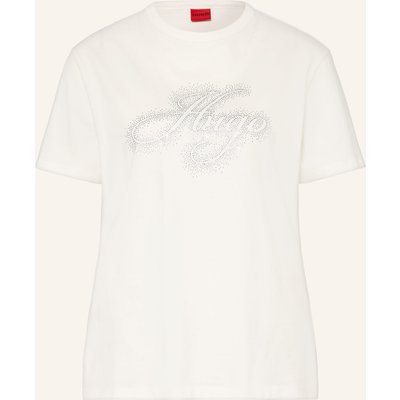 Hugo T-Shirt Damacia Mit Schmucksteinen weiss