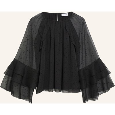 Comma Blusenshirt Mit Volants schwarz