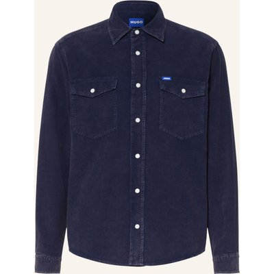 Hugo Cordhemd Ebino Comfort Fit blau