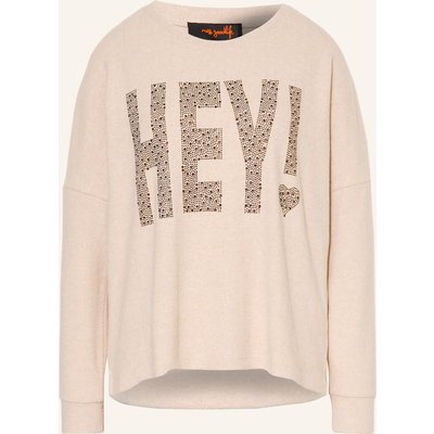 Miss Goodlife Oversized-Pullover Mit Schmucksteinen braun