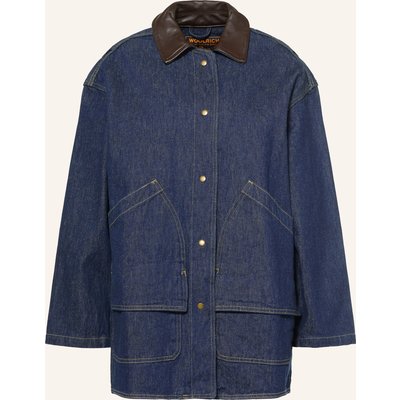 Woolrich Jeansjacke Mit Leder blau