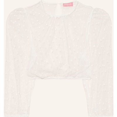 Krüger Dirndlbluse Mette Aus Mesh Mit 3/4-Arm weiss