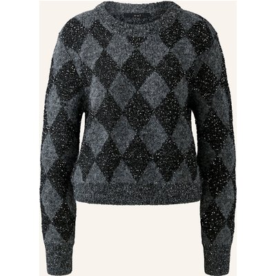 Oui Pullover Mit Pailleten grau